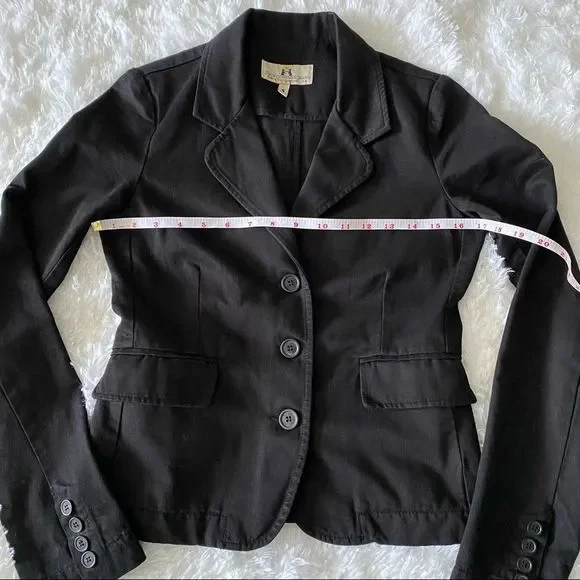 Y2K Vintage Juicy Couture Jeans Black Cotton Blazer Size S - Picture 10 of 11